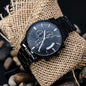 Engraved Design Black Chronograph Watch 1