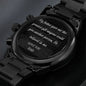 Engraved Design Black Chronograph Watch 1