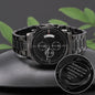 Engraved Design Black Chronograph Watch 1