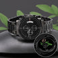 Engraved Design Black Chronograph Watch 2