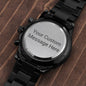 Buyer Customizable Engraved Black Chronograph Watch 2