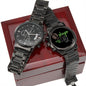 Engraved Design Black Chronograph Watch 2