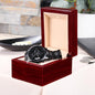 Engraved Design Black Chronograph Watch 1