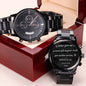 Engraved Design Black Chronograph Watch 1