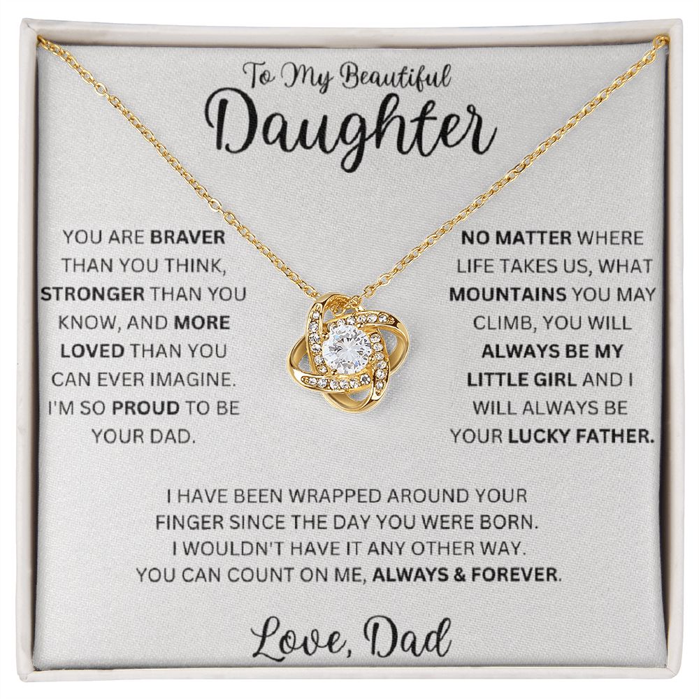Daugter Dad 2 beautiful Love Knot Necklace