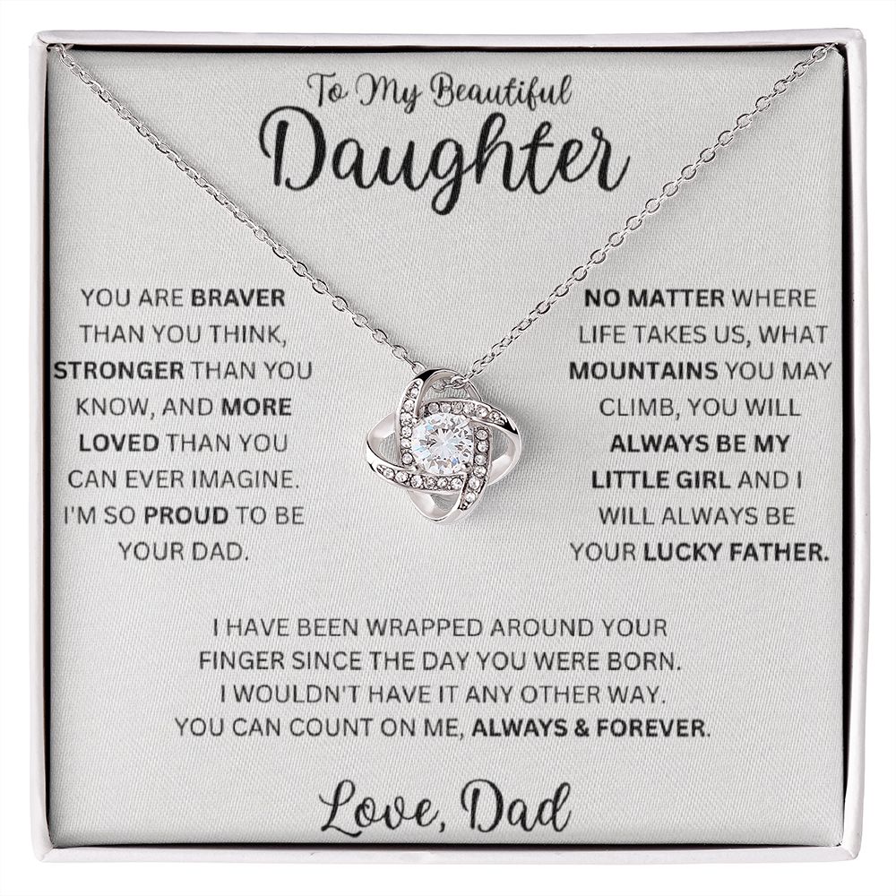 Daugter Dad 2 beautiful Love Knot Necklace