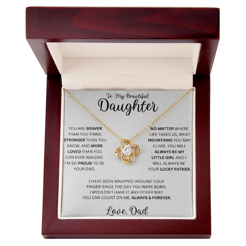 Daugter Dad 2 beautiful Love Knot Necklace