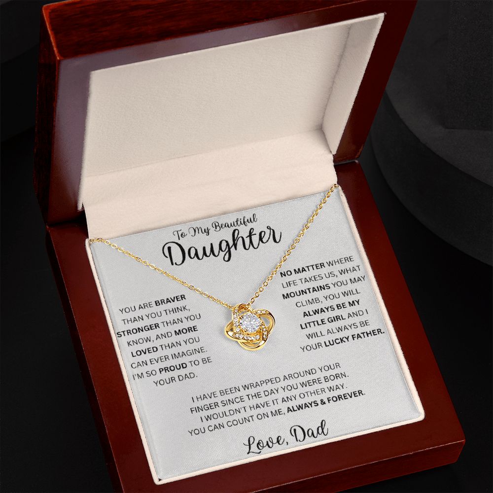 Daugter Dad 2 beautiful Love Knot Necklace