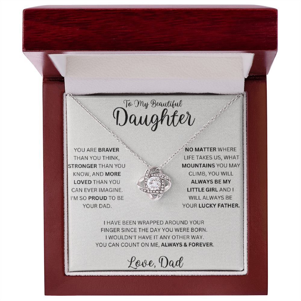 Daugter Dad 2 beautiful Love Knot Necklace