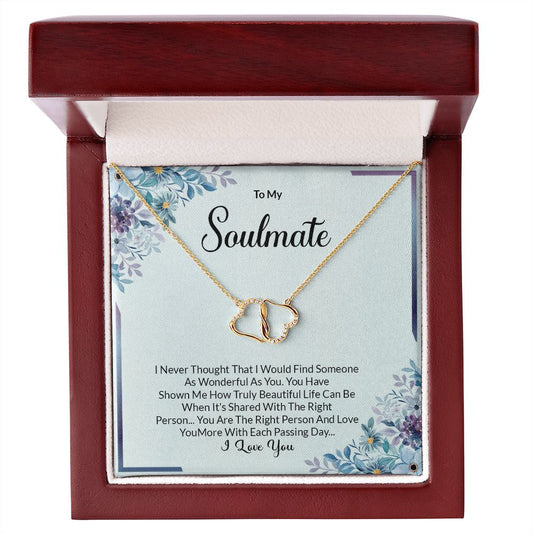 To My Soulmate Gold Double Hearts