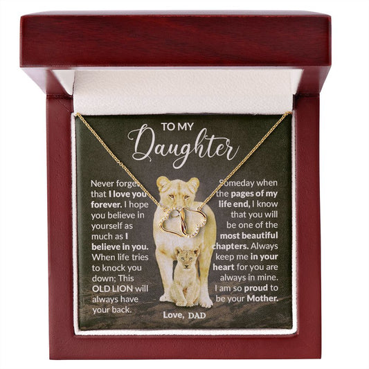 To My Daughter Gold Double Heart Dad 1