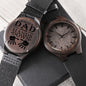 Best Dad Ever Engraved Wooden Watch