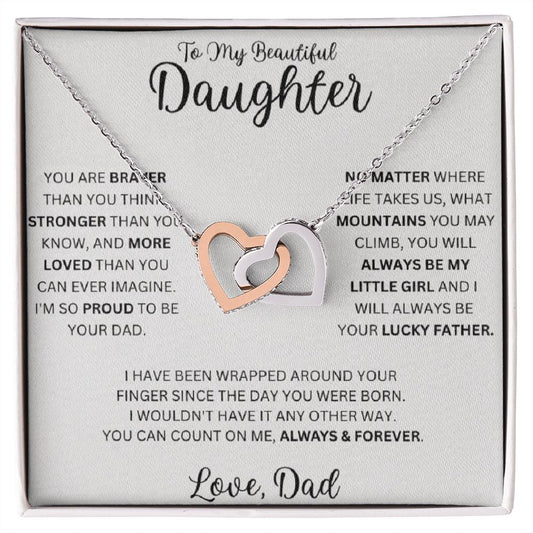 W1FD Beatutiful Inter Locking Heart Necklace