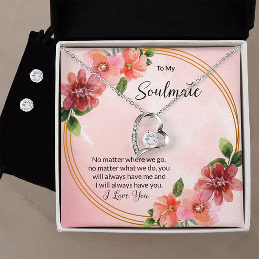 To My Soulmate Heart CZ Ear rings 1